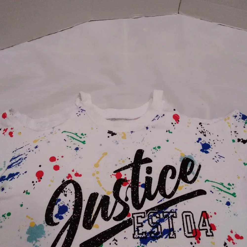 Justice Active Size 12 Paint Splatter Crop
